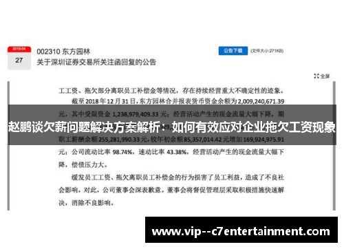 赵鹏谈欠薪问题解决方案解析:如何有效应对企业拖欠工资现象 赵鹏谈欠薪问题解决方案解析:如何有效应对企业拖欠工资现象