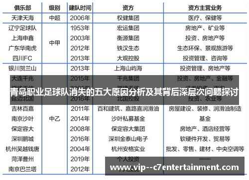 青岛职业足球队消失的五大原因分析及其背后深层次问题探讨